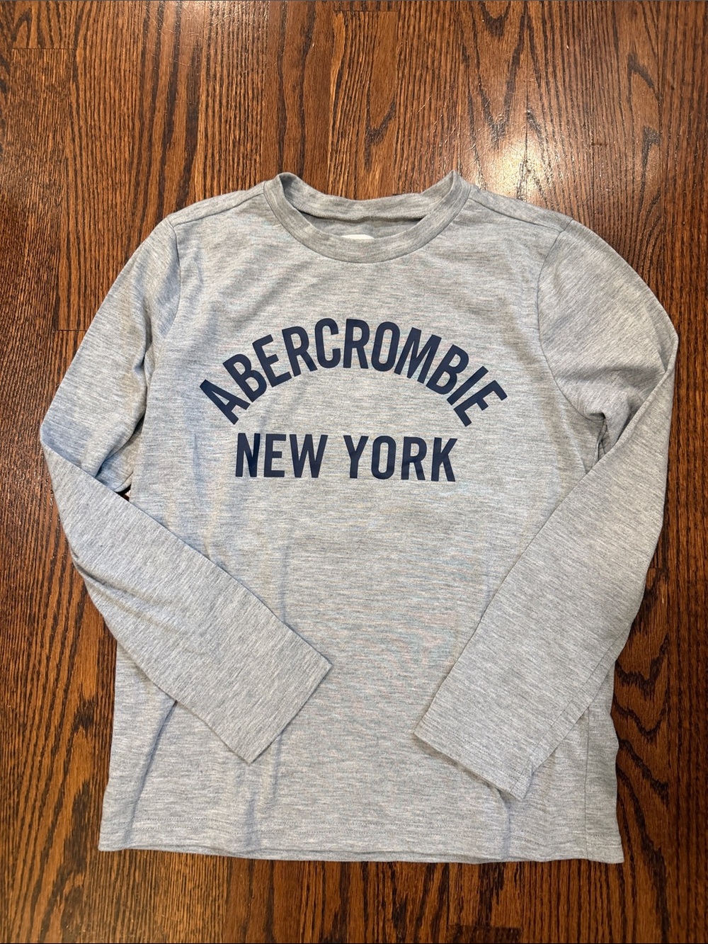 Abercrombie Kids Long-Sleeve Tee with Navy Logo Sleep Shirt Size 11/12